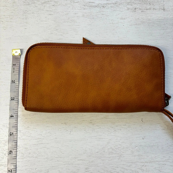 Free People Brown Vegan Wallet / Wristlet by Free People with Decorative Zipper - Picture 4 of 5